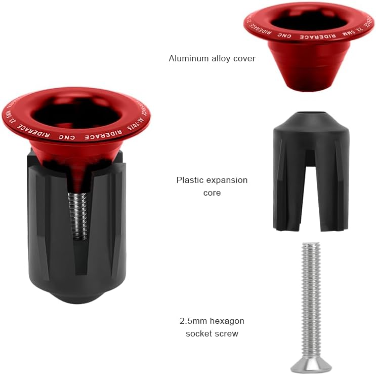 riderace Bicycle Handlebar Plugs for Mountain Bikes, Road Bikes, and Fixed-Gear Bikes, for Safety and Anti-Fall Protection, Easy to Install. - Image 4